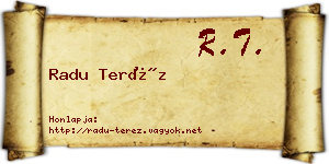 Radu Teréz névjegykártya